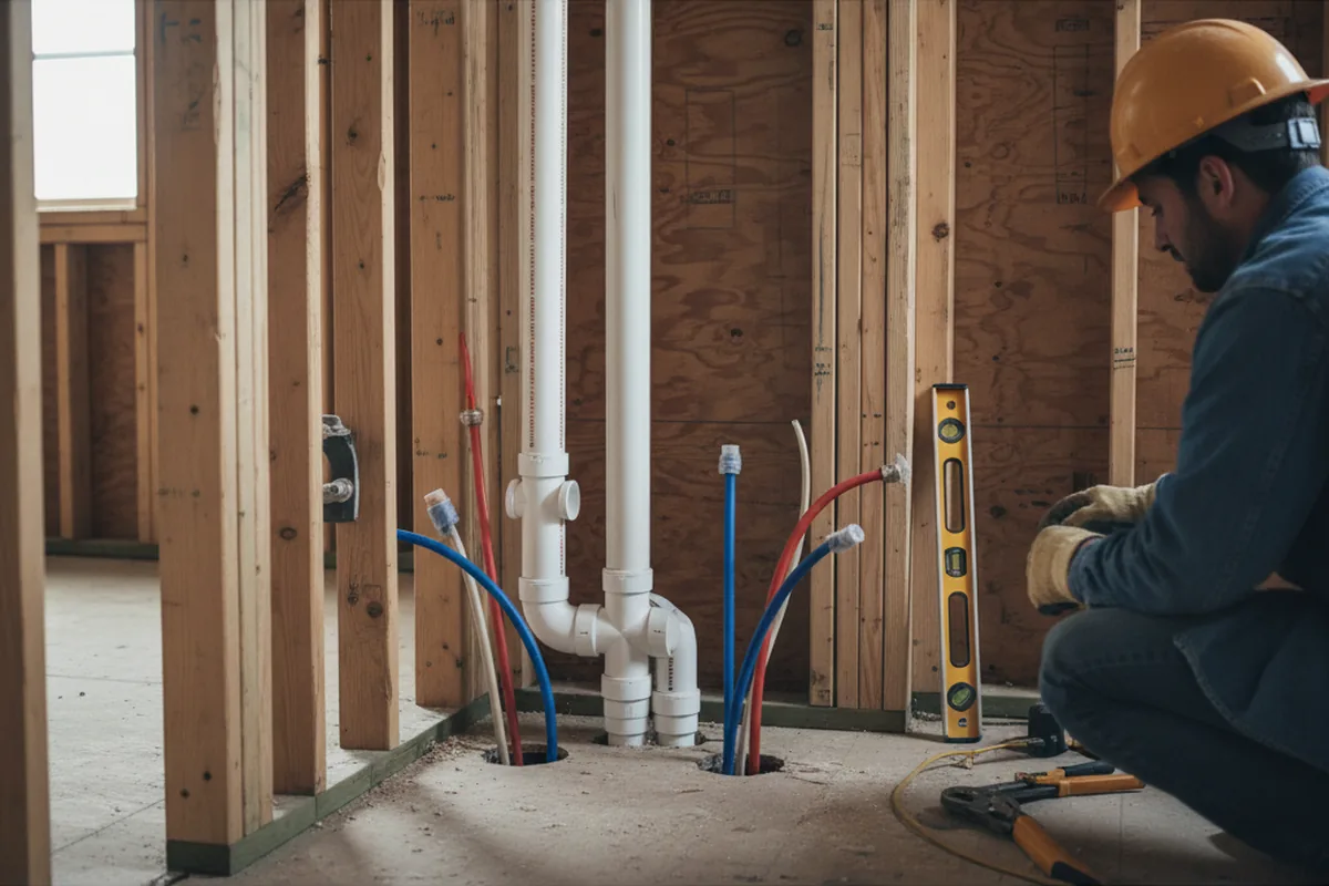 Drain and supply rough-in during Garbage Disposal Repair in Auburn Hills
